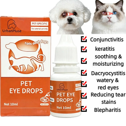 Dog Eye Drops & Eye Infection Treatment for Dogs and Cats – Soothe Infection & Allergy, Relieve Dry Eyes & Pink Eye, Pet Tear Stain Wash & Cleaner - Kitten Eye Drops for Discharge, Eye Rinse & Flush