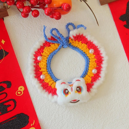 Lion Mane Wig Hat for Pets - Cat and Dog Costume Accessory for New Year Party and Cosplay Photoshoot