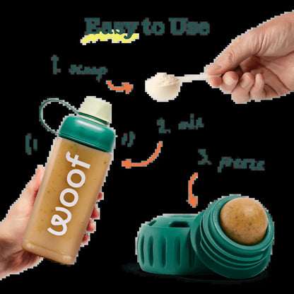WOOF Pupsicle Treat Starter Kit: Interactive Toy, Treat Mix, Mold Tray, and Shaker Bottle - Durable and Pet-Safe