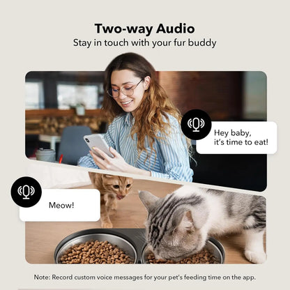 Automatic Cat Feeder with Camera for Two Cats, 1080P HD Video with Night Vision, 5G Wifi Pet Feeder with 2-Way Audio for Cat & Dog, Low Food & Motion & Sound Alerts, Dual Tray, Black 5L PETLIBRO
