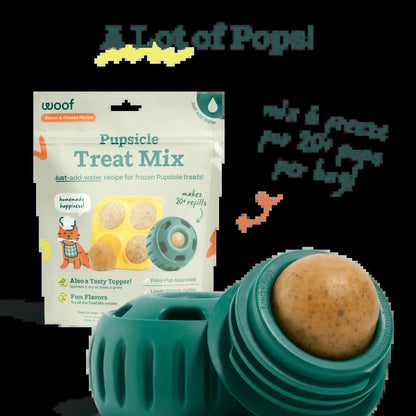 WOOF Pupsicle Treat Starter Kit: Interactive Toy, Treat Mix, Mold Tray, and Shaker Bottle - Durable and Pet-Safe