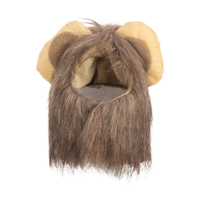 Lion Mane Wig Hat for Pets - Cat and Dog Costume Accessory for New Year Party and Cosplay Photoshoot