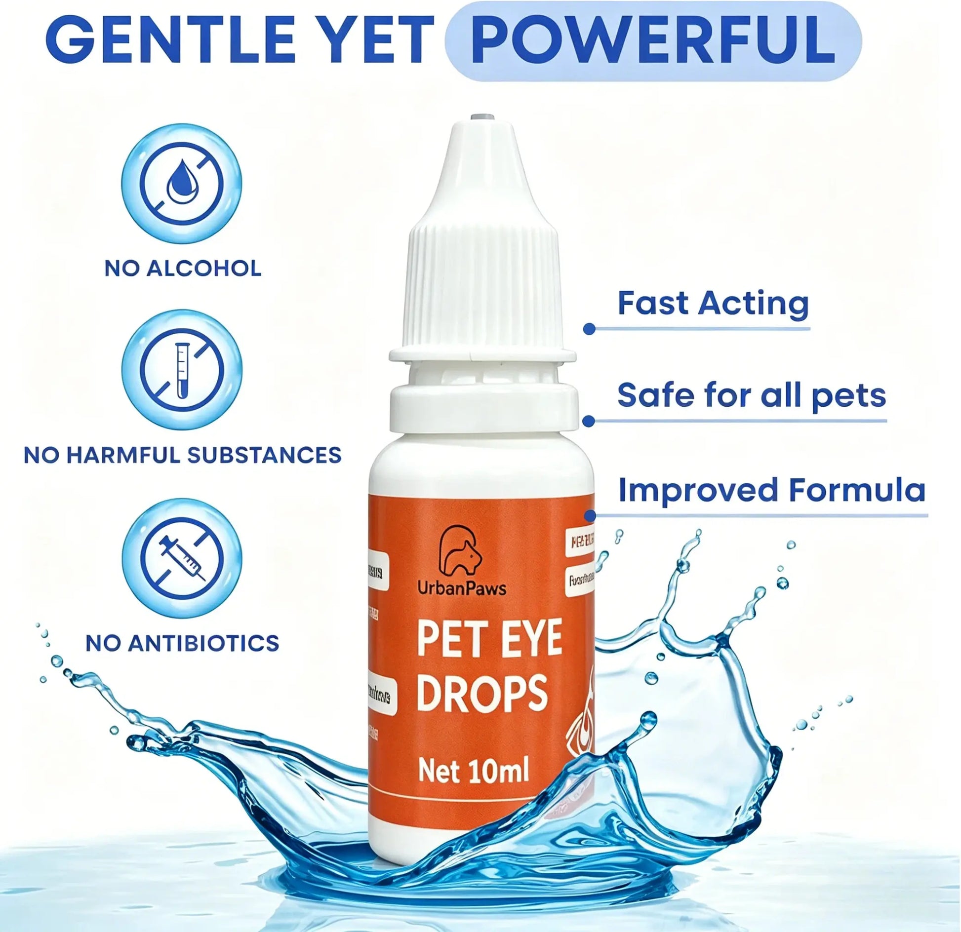 Dog Eye Drops & Eye Infection Treatment for Dogs and Cats – Soothe Infection & Allergy, Relieve Dry Eyes & Pink Eye, Pet Tear Stain Wash & Cleaner - Kitten Eye Drops for Discharge, Eye Rinse & Flush