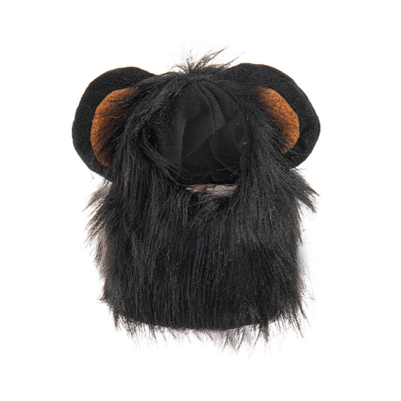 Lion Mane Wig Hat for Pets - Cat and Dog Costume Accessory for New Year Party and Cosplay Photoshoot